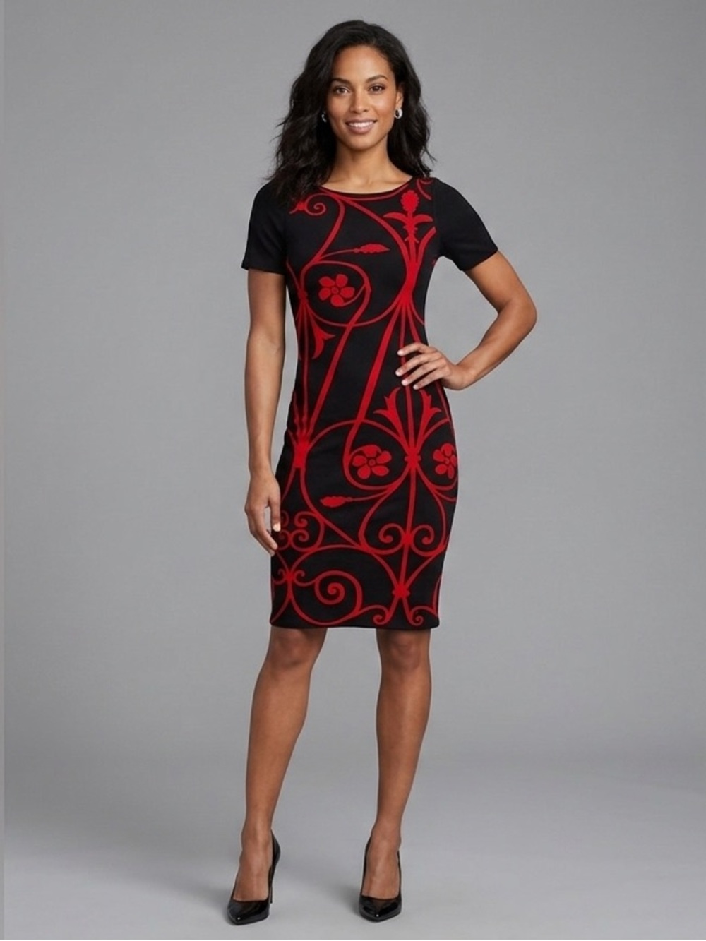 Elegant Black and Red Dress
